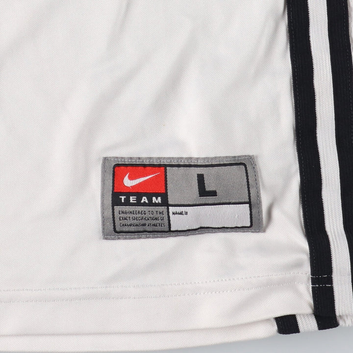 Nike V-neck mesh tank top game shirt, men's L polyester white type Vintage Second Hand