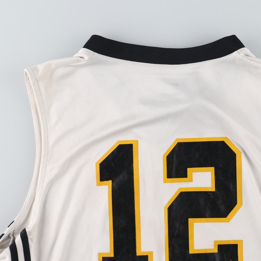 Nike V-neck mesh tank top game shirt, men's L polyester white type Vintage Second Hand