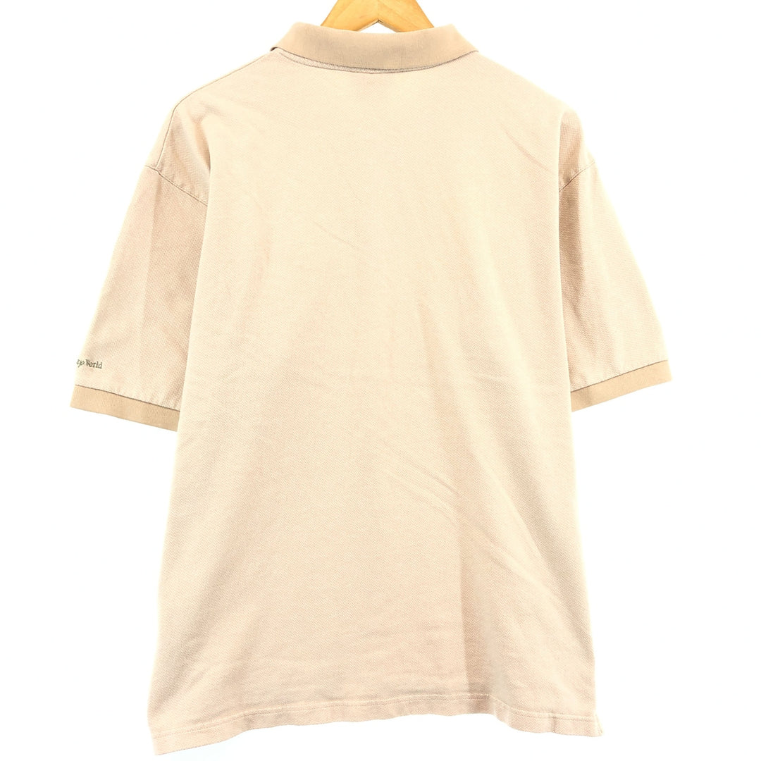 WALT DISNEY World Short Sleeve Polo Shirt Men's XL cotton Beige type Vintage Second Hand