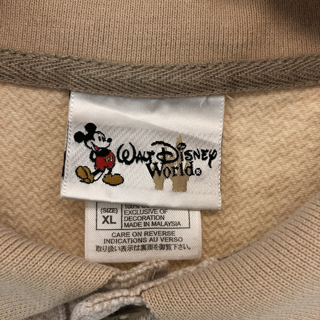 WALT DISNEY World Short Sleeve Polo Shirt Men's XL cotton Beige type Vintage Second Hand