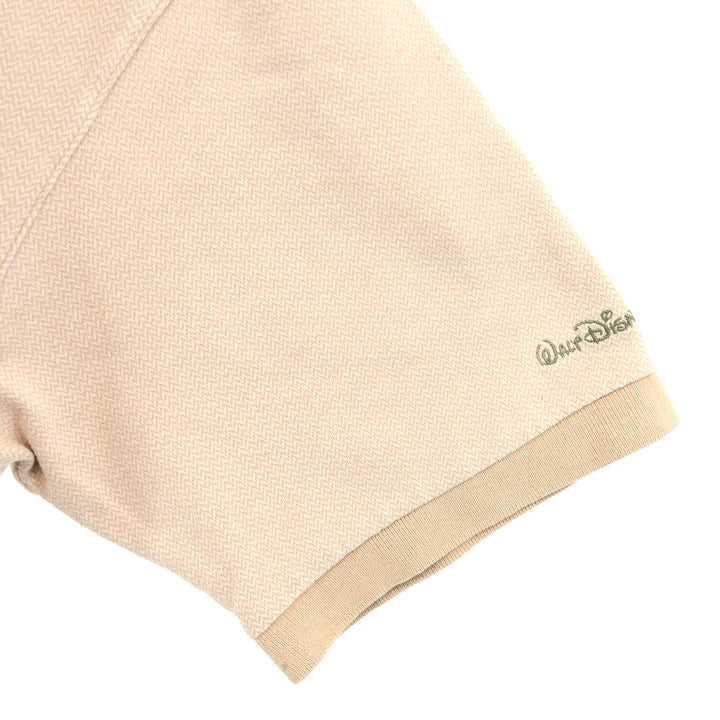 WALT DISNEY World Short Sleeve Polo Shirt Men's XL cotton Beige type Vintage Second Hand