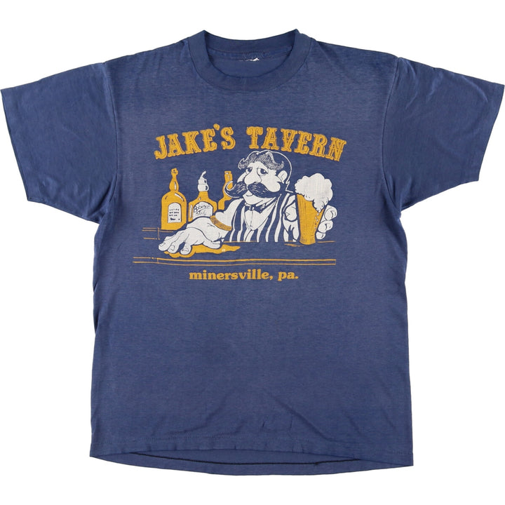 90'S JAKES TAVERN Advertising T-shirt, Men's L size, Vintage /eaa430780