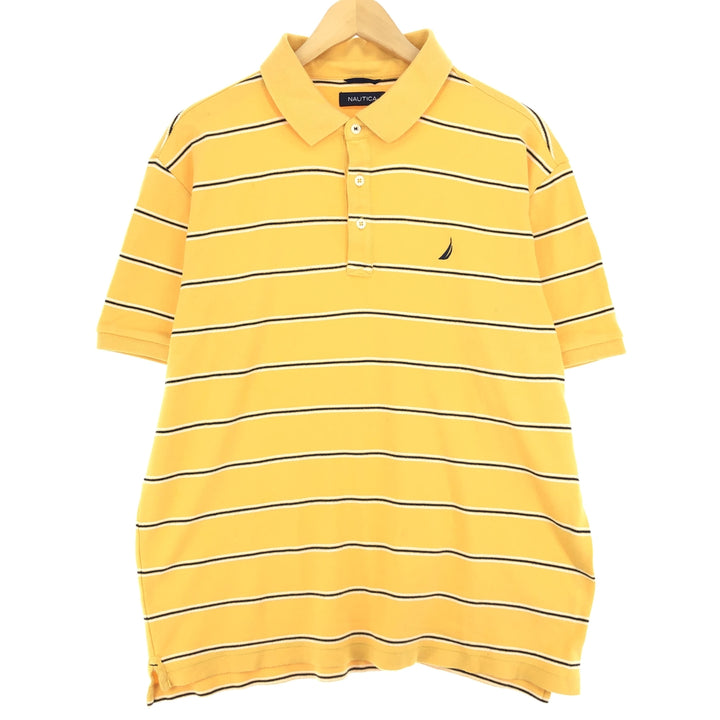 NAUTICA Short Sleeve Striped Polo Shirt Men's L /eaa430819