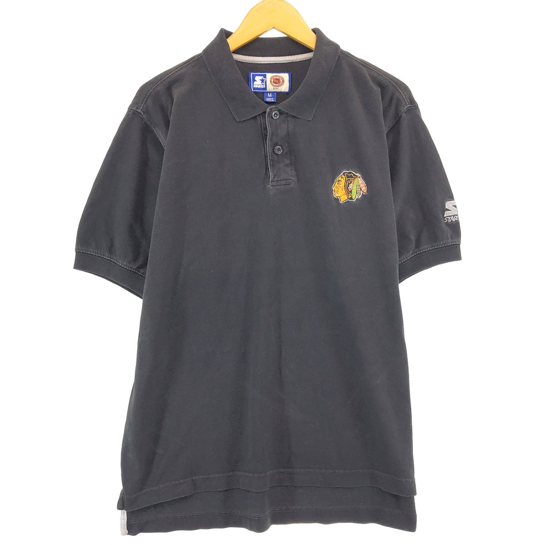 Starter NHL CHICAGO BLACKHAWKS Chicago Blackhawks Short Sleeve Polo Shirt Men's M /eaa430827