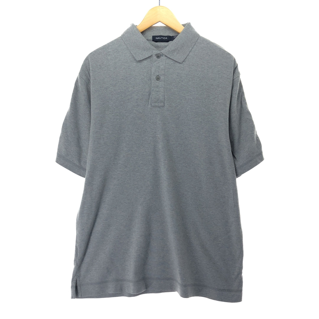 NAUTICA Short Sleeve Polo Shirt Men's M cotton gray type Vintage Second Hand