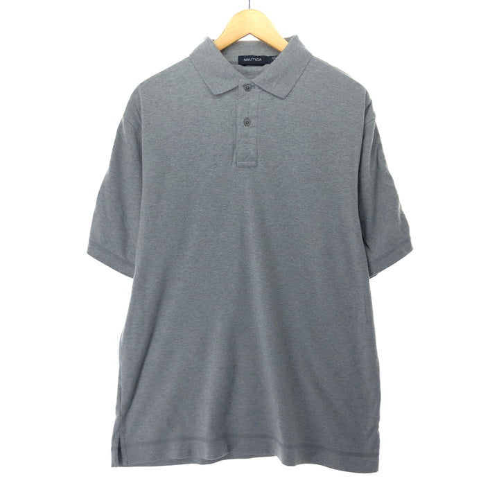 NAUTICA Short Sleeve Polo Shirt Men's M cotton gray type Vintage Second Hand