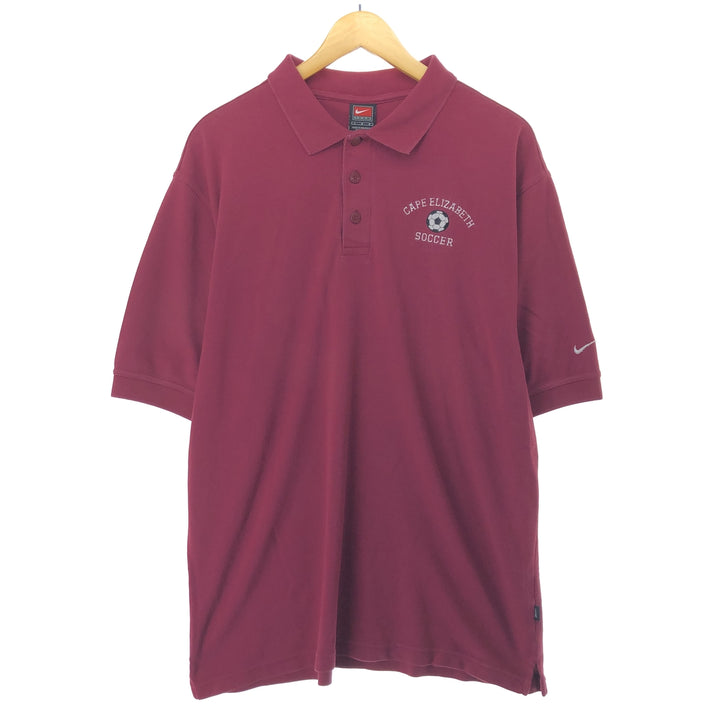 Nike NIKE TEAM short sleeve polo shirt, men's L cotton wine-red Vintage Second Hand