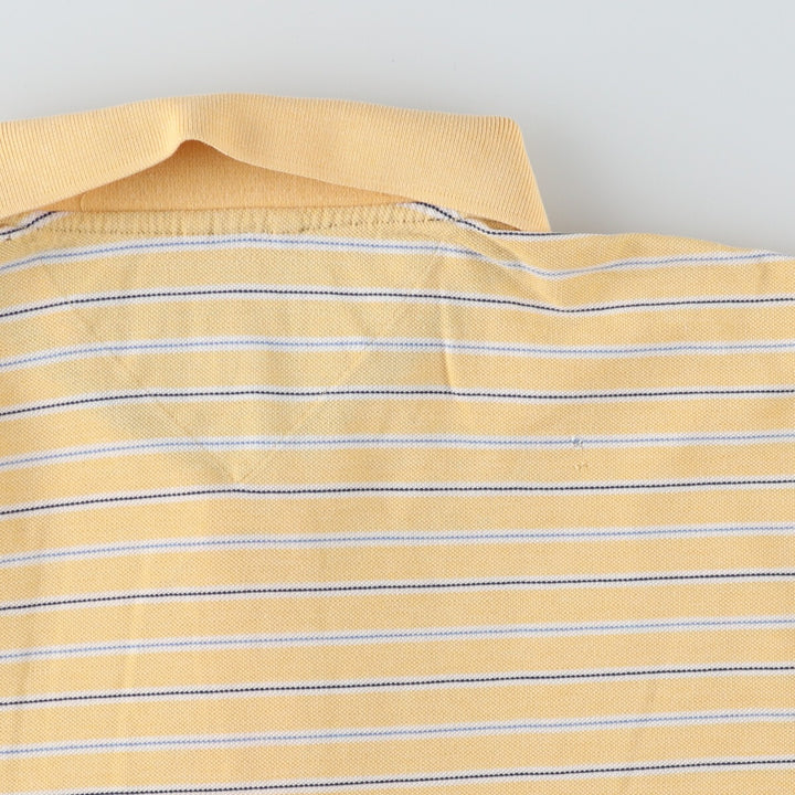 00'S Tommy Hilfiger GOLF short sleeve striped polo shirt for men, size L cotton yellow type Vintage Second Hand