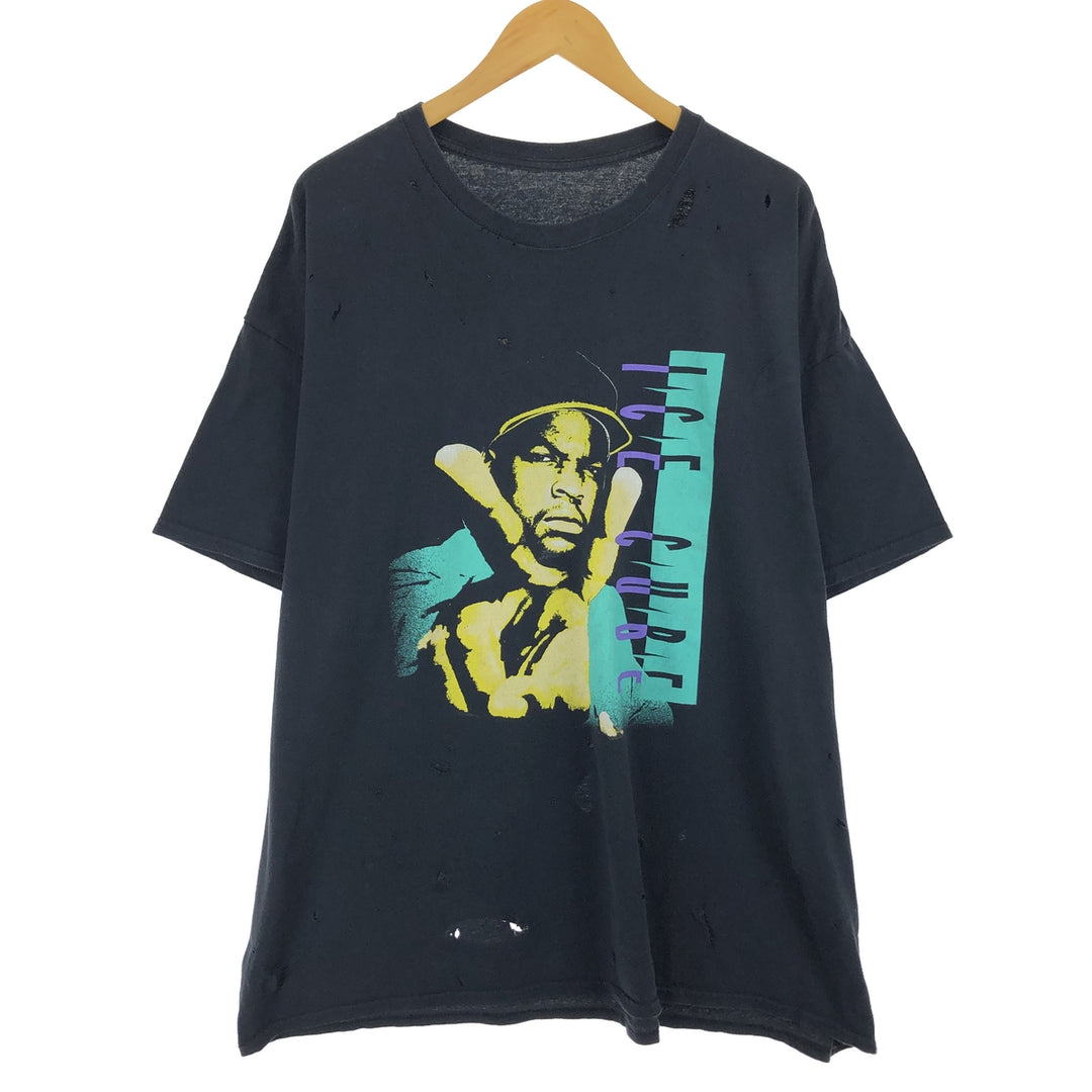 Big size ICE CUBE rap T-shirt, men's XXXL equivalent unclear black type Vintage Second Hand