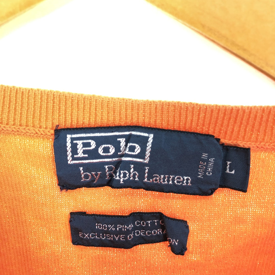 Ralph Lauren POLO by Ralph Lauren V-neck Pima cotton knit vest, men's L size / eaa430984