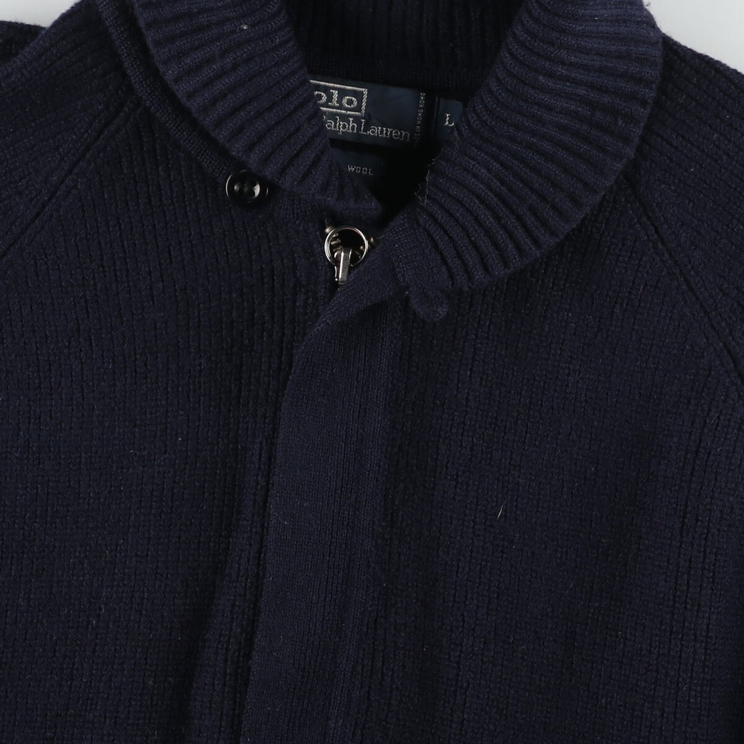 Ralph Lauren POLO by Ralph Lauren shawl collar wool knit full zip sweater men's L /eaa431009