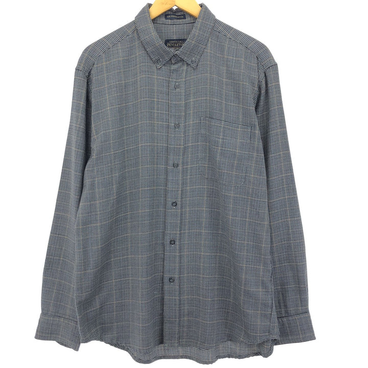 Pendleton Sir Pendleton Check Pattern Gun Club Check Wool Button Down Shirt Men's L /eaa431099