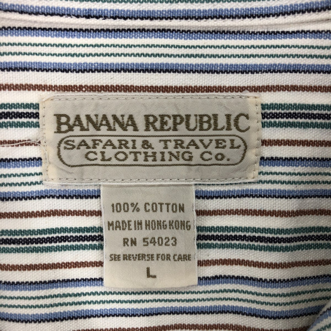 80'S Banana Republic Long Sleeve Striped Shirt Men's L /eaa431329