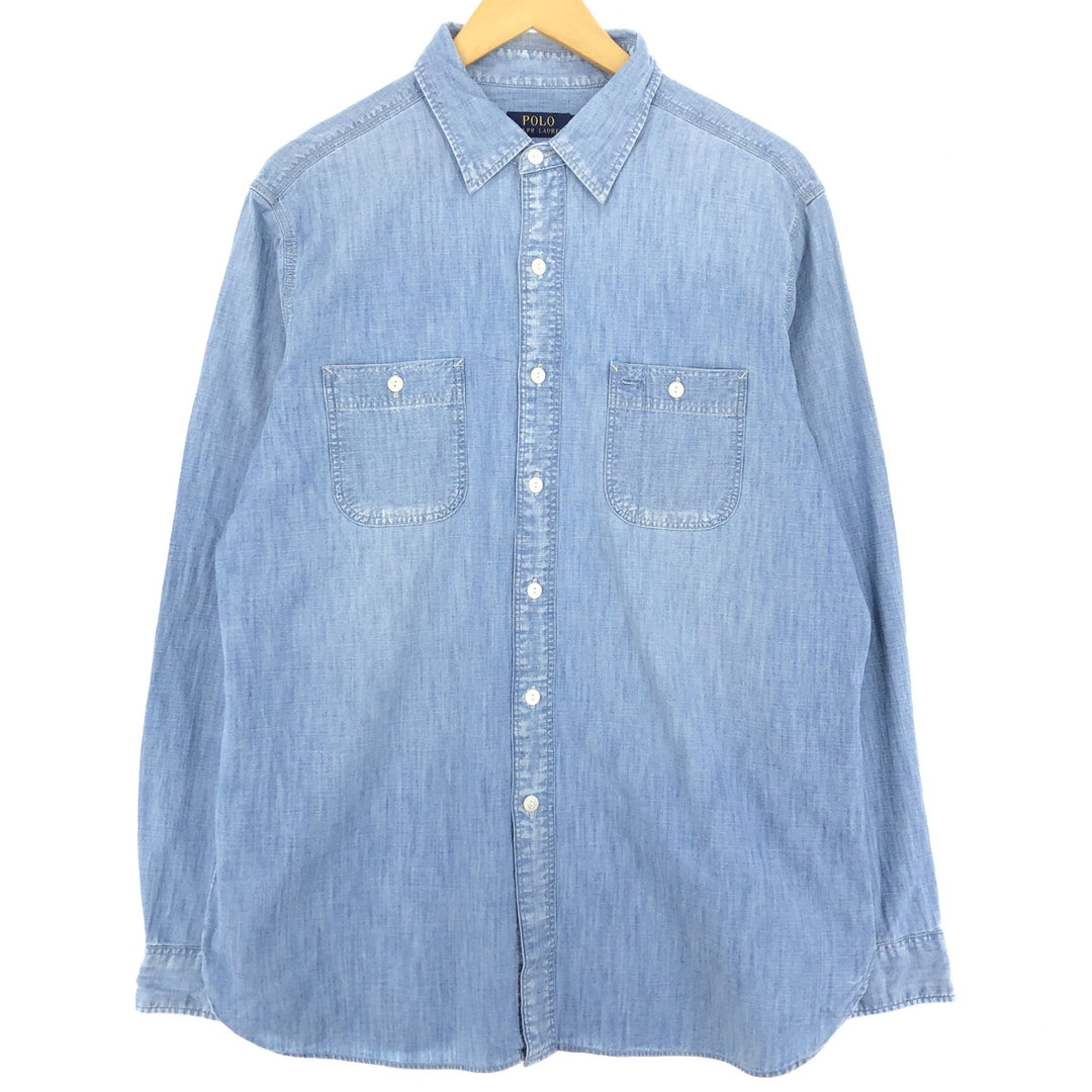 Ralph Lauren long sleeve denim shirt, men's L /eaa431336