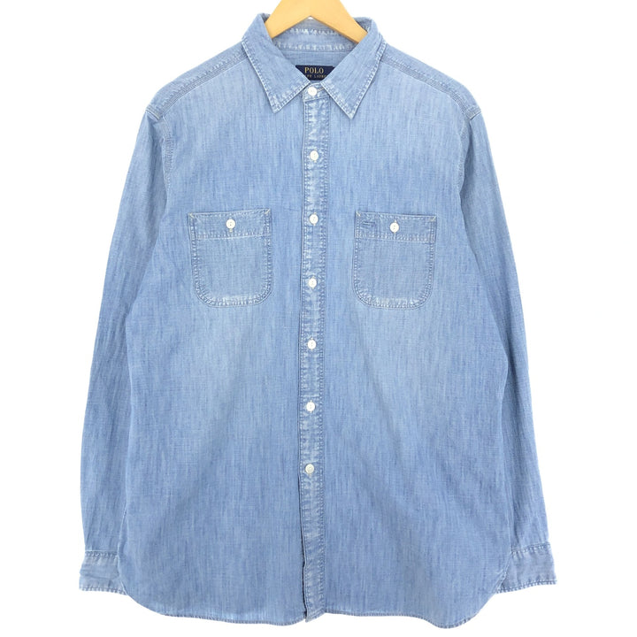 Ralph Lauren long sleeve denim shirt, men's L /eaa431336