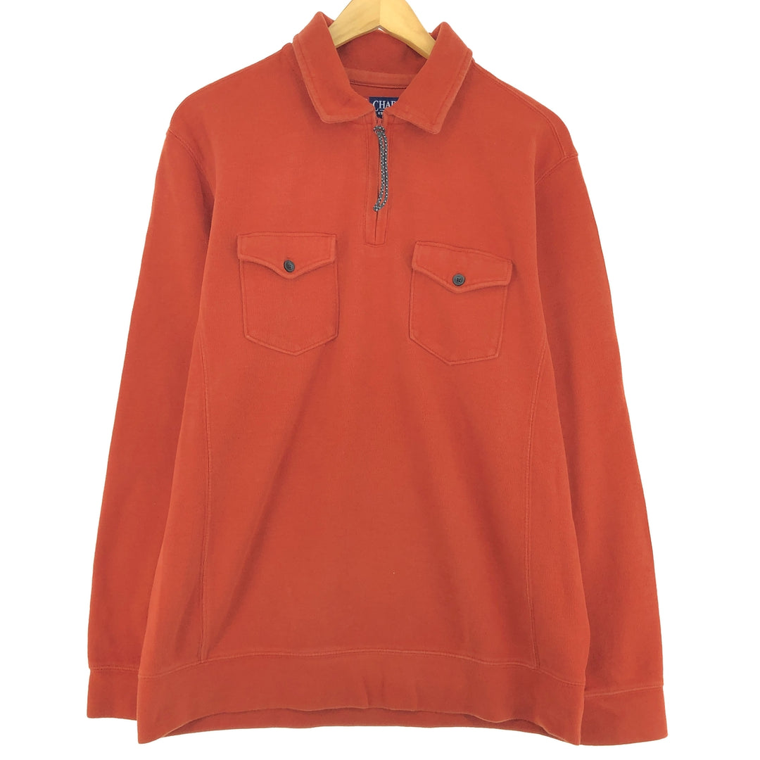 CHAPS Collared Half-Zip Sweatshirt Trainer Men's L /eaa431450