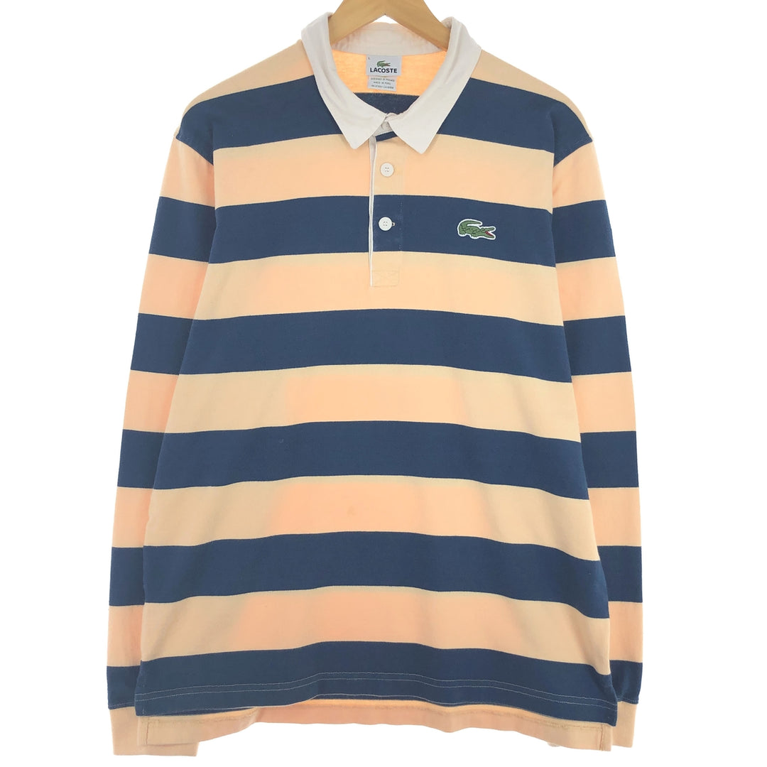 Lacoste LACOSTE French design striped pattern long sleeve rugby shirt men's L /eaa431508