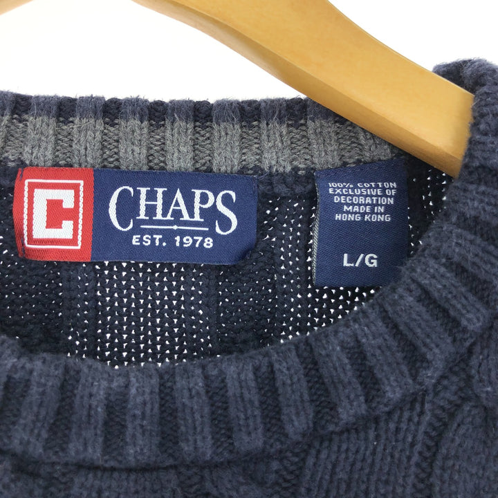 CHAPS Cable Knit Cotton Sweater Men's L /eaa431706