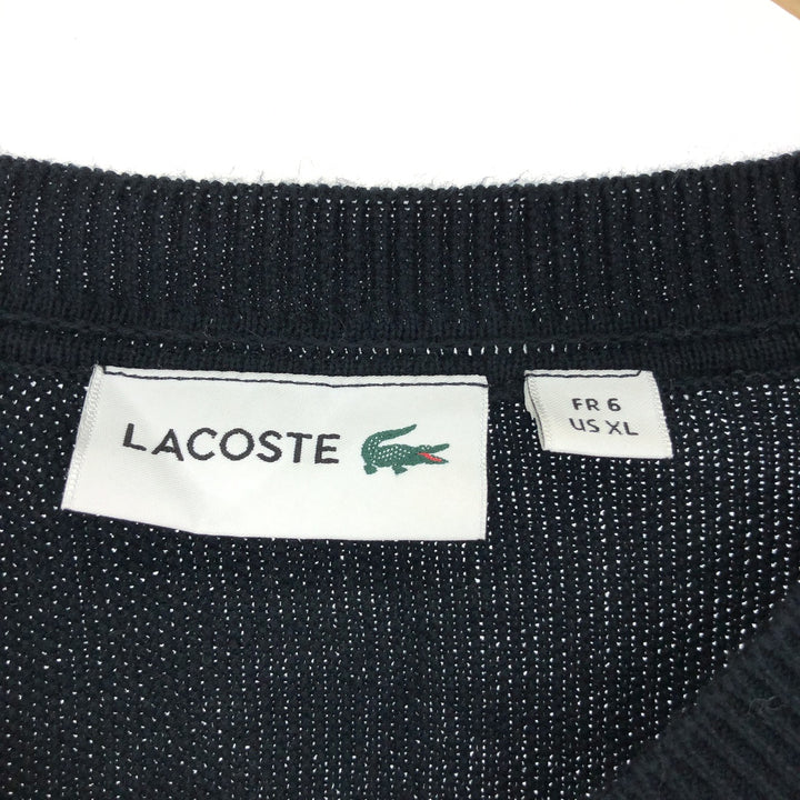 Lacoste V-neck cotton knit sweater, men's XL /eaa431710