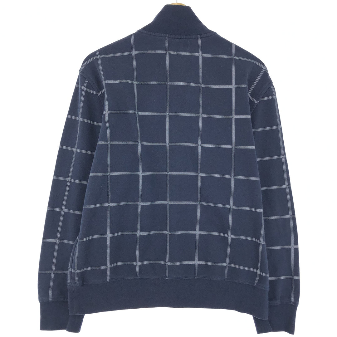 NAUTICA Check Pattern Half Zip Sweatshirt Trainer Men's M /eaa431792