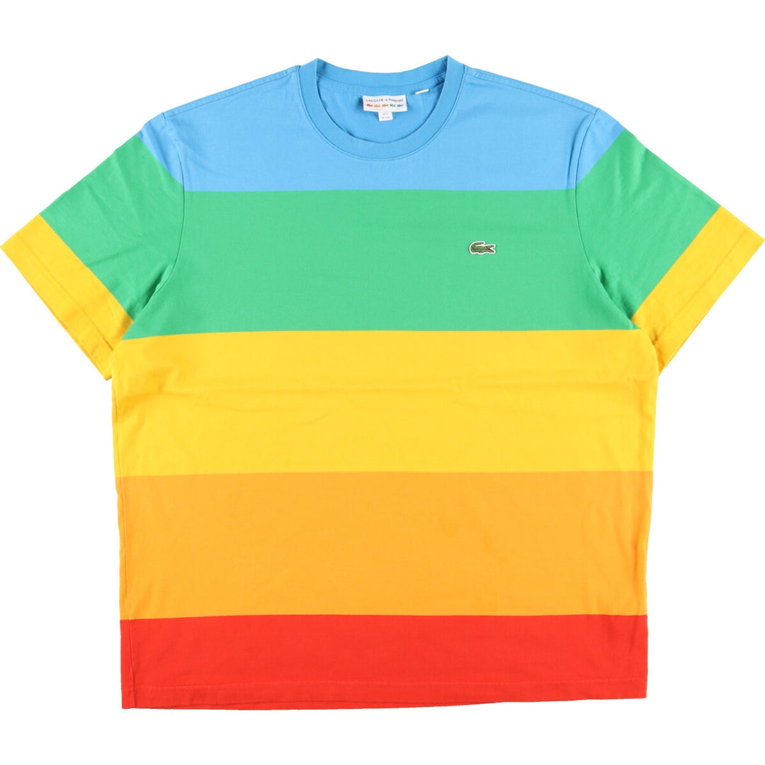 Lacoste Rainbow Short Sleeve Striped T-Shirt Men's XXL /eaa431809