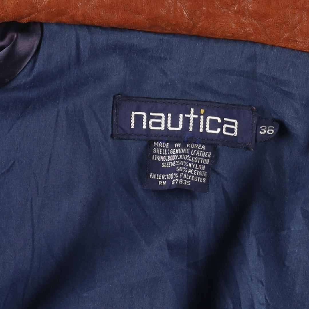 90'S Nautica Leather Blouson Type Men's L Vintage /eaa431973