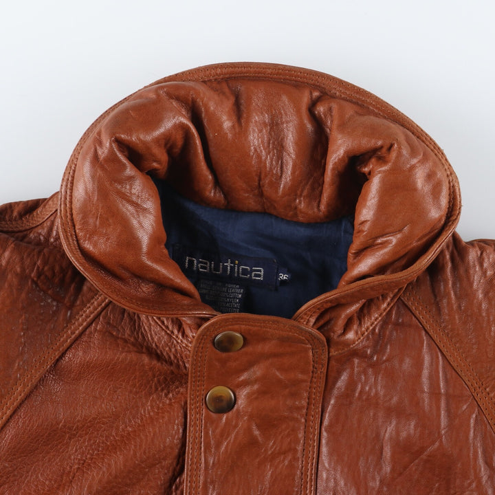 90'S Nautica Leather Blouson Type Men's L Vintage /eaa431973