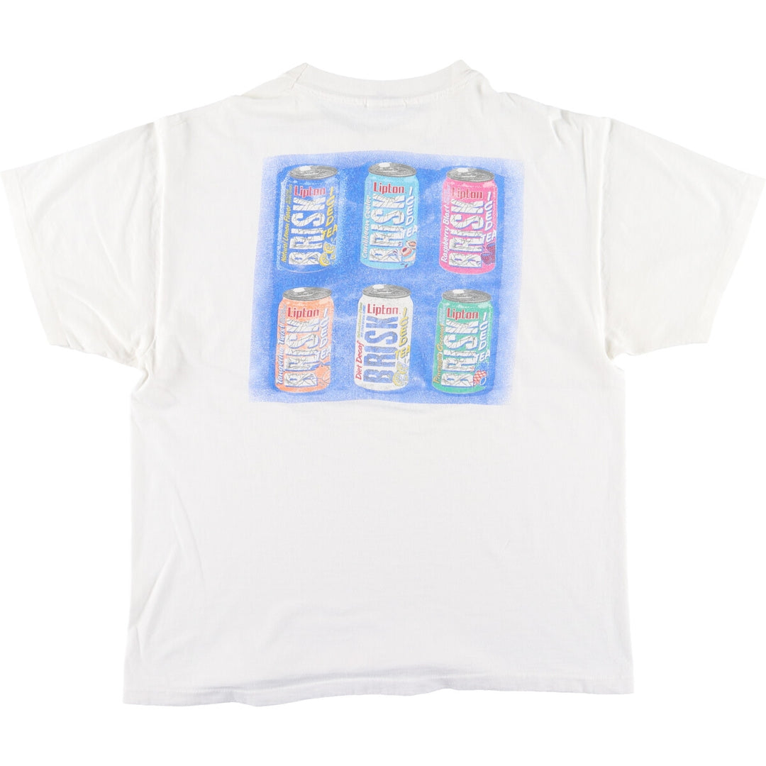 90'S Hanes LIPTON BRISK Double-sided Print Advertising T-Shirt Made in USA Men's XL /eaa431979