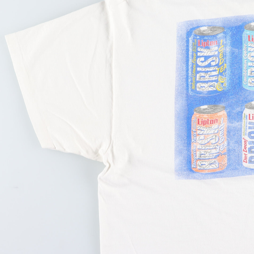 90'S Hanes LIPTON BRISK Double-sided Print Advertising T-Shirt Made in USA Men's XL /eaa431979