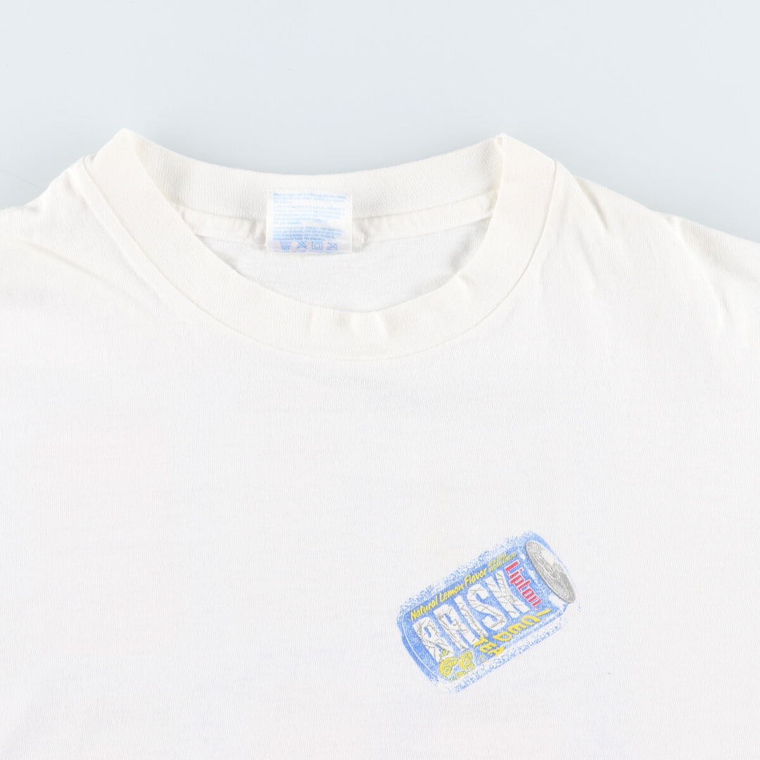 90'S Hanes LIPTON BRISK Double-sided Print Advertising T-Shirt Made in USA Men's XL /eaa431979