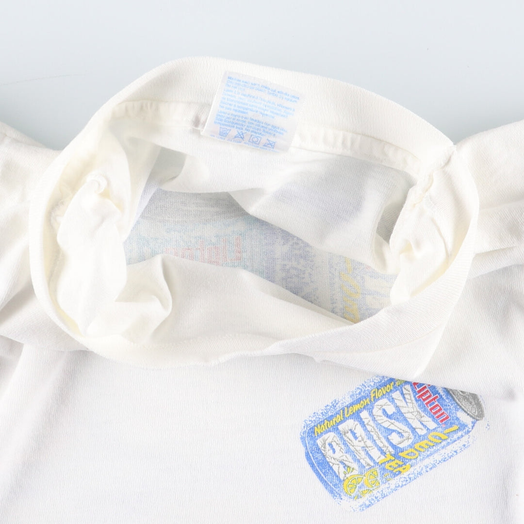 90'S Hanes LIPTON BRISK Double-sided Print Advertising T-Shirt Made in USA Men's XL /eaa431979