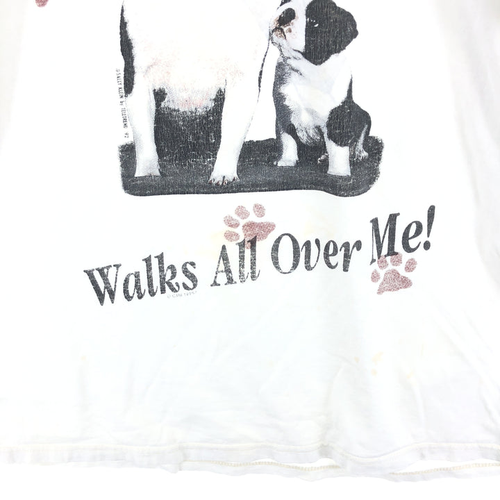 90'S Jerzees Dog Print Animal T-Shirt Made in USA Men's XL Vintage /eaa432009