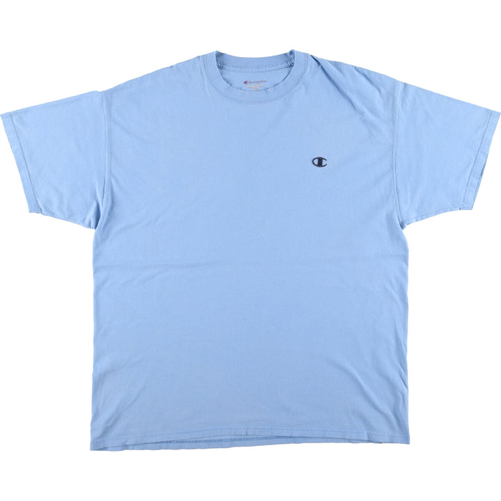 Champion One Point Logo T-shirt Men's XXL cotton Blue type light blue Vintage Second Hand