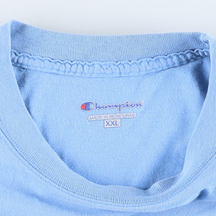 Champion One Point Logo T-shirt Men's XXL cotton Blue type light blue Vintage Second Hand