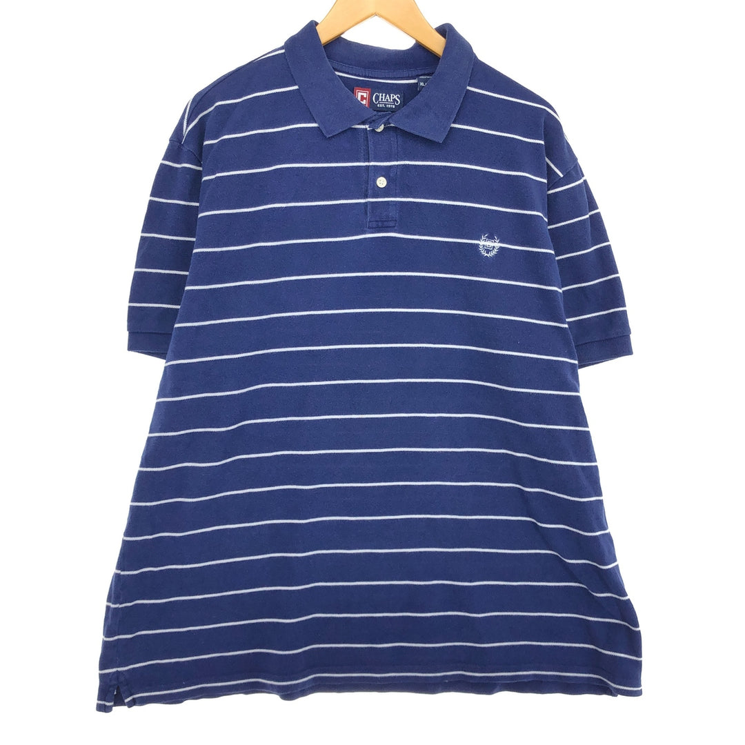 CHAPS short sleeve striped polo shirt, men's equivalent to XL /eaa432019