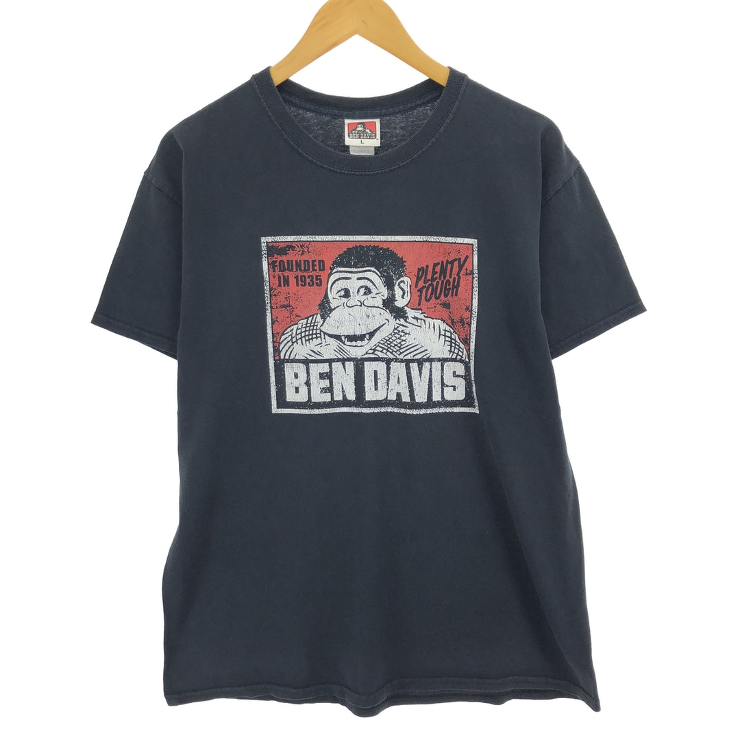Ben Davis BEN DAVIS short sleeve logo T-shirt men's size L cotton black type Vintage Second Hand