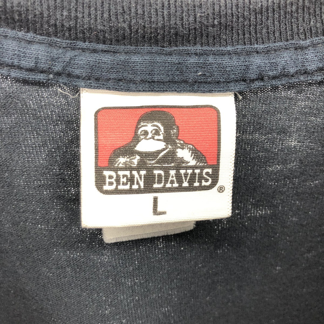Ben Davis BEN DAVIS short sleeve logo T-shirt men's size L cotton black type Vintage Second Hand