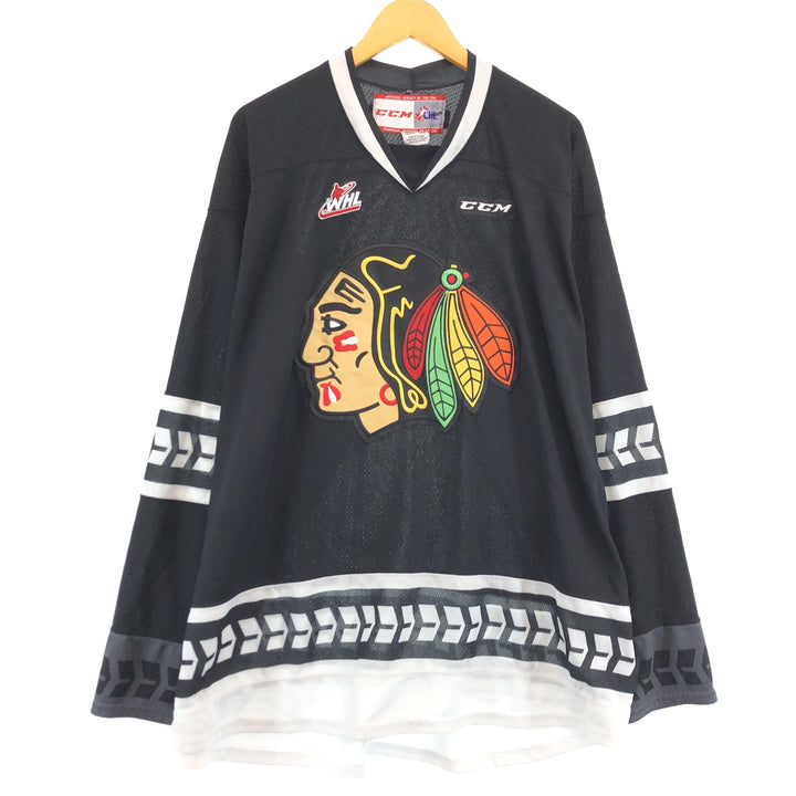 CCM NHL CHICAGO BLACKHAWKS Chicago Blackhawks Game Shirt Hockey Shirt Made in Canada Men's XXXL /eaa432092