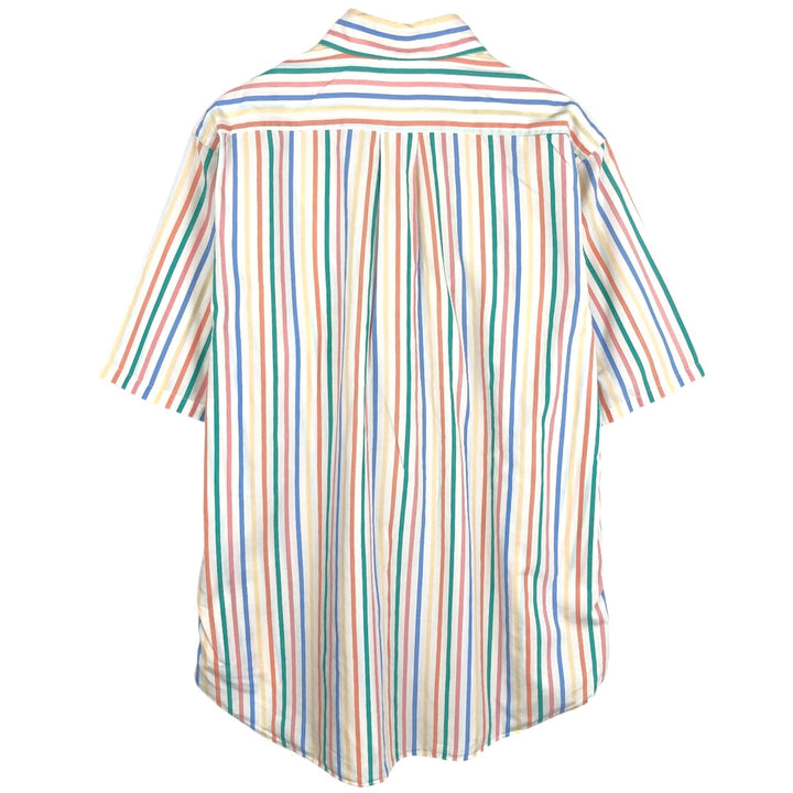 Brooks Brothers Est.1818 Short Sleeve Button-Down Striped Shirt, Men's Size L cotton multicolor Vintage Second Hand