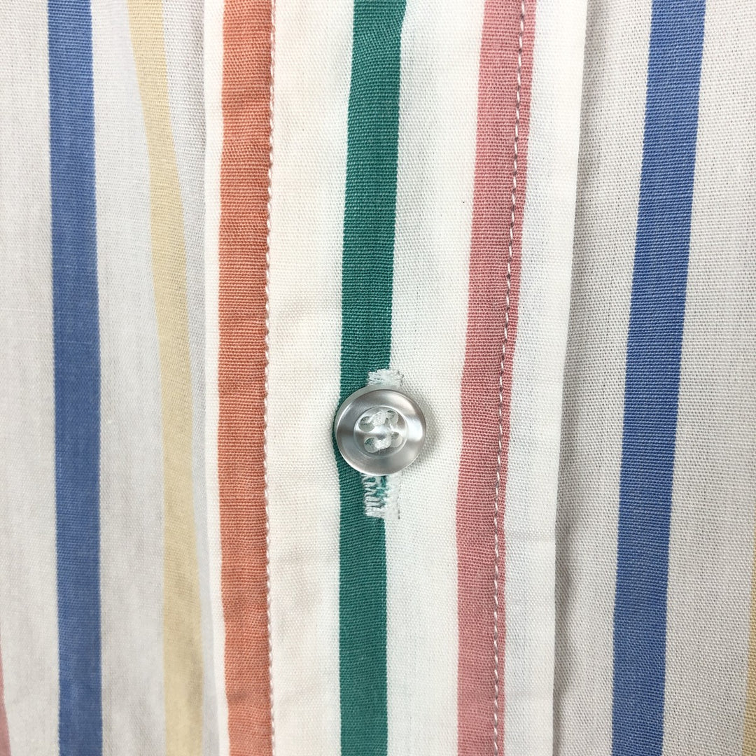 Brooks Brothers Est.1818 Short Sleeve Button-Down Striped Shirt, Men's Size L cotton multicolor Vintage Second Hand