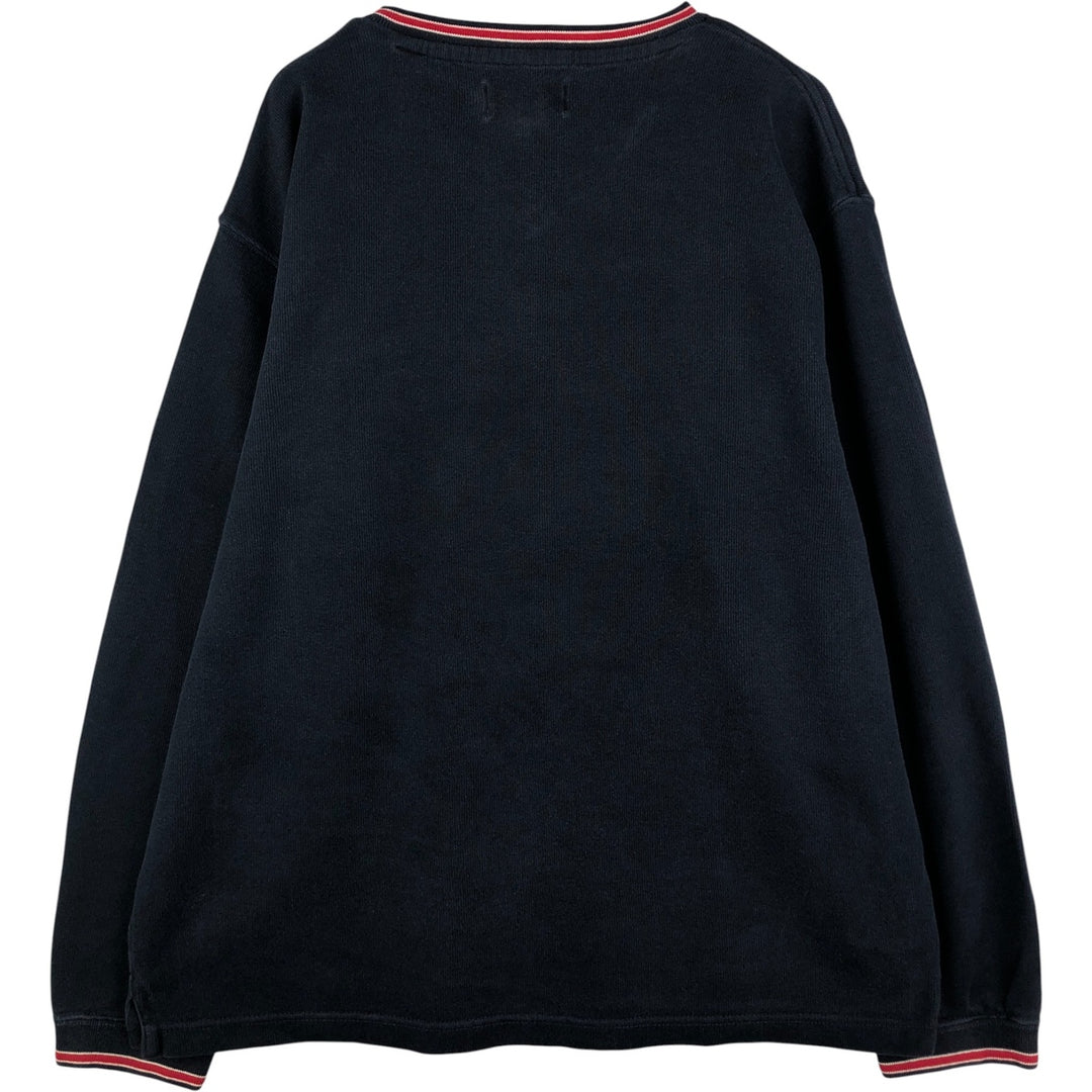 Ralph Lauren Chaps V-neck cotton knit sweater, size L, men's cotton navy blue type Vintage Second Hand