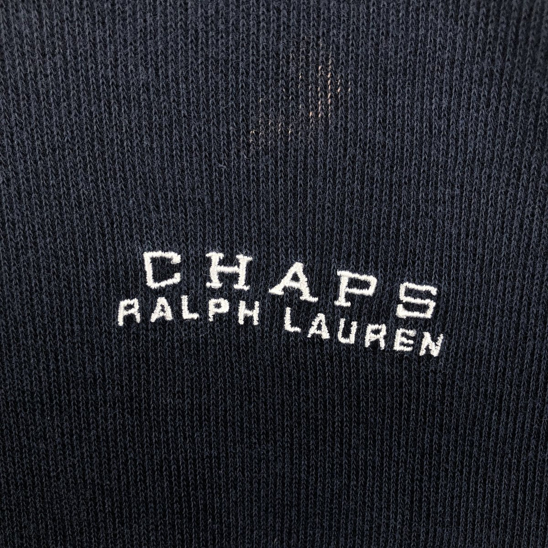 Ralph Lauren Chaps V-neck cotton knit sweater, size L, men's cotton navy blue type Vintage Second Hand