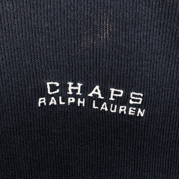 Ralph Lauren Chaps V-neck cotton knit sweater, size L, men's cotton navy blue type Vintage Second Hand