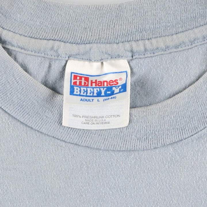 90'S Hanes BEEFY-T Back Print T-Shirt Made in USA Men's L Vintage /eaa432250