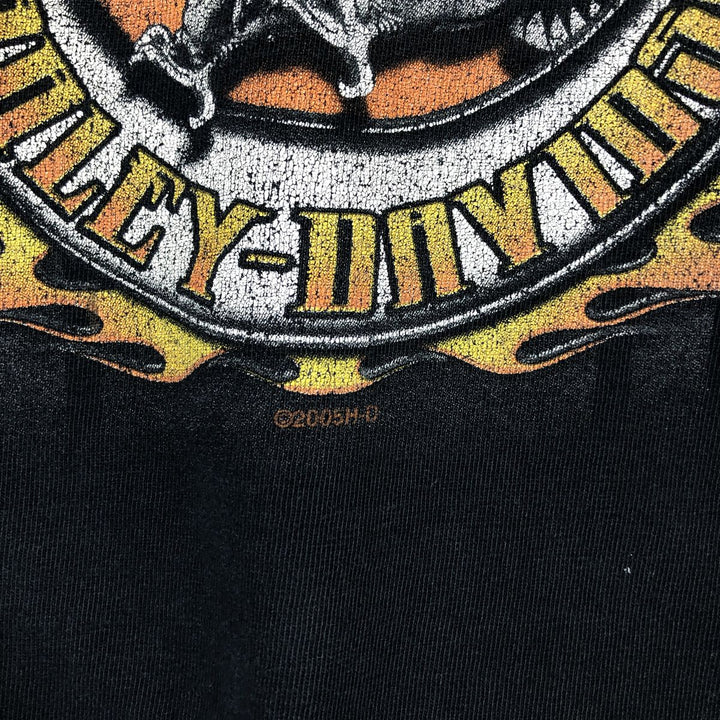 Big size 00'S Harley Davidson Eagle Pattern Fire Pattern Long T-shirt Long T Men's XXXL equivalent /eaa432258