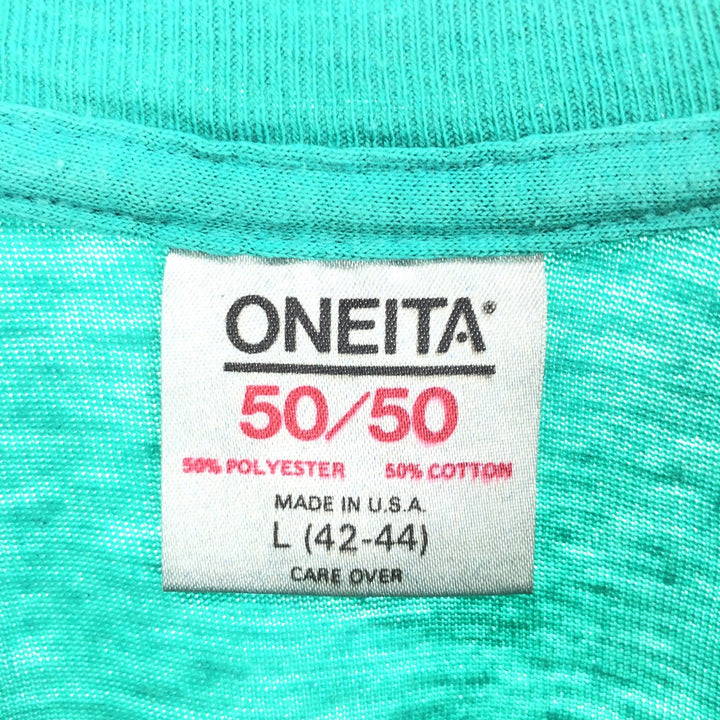 80'S ONEITA Printed T-shirt Made in USA Men's L Vintage /eaa432309