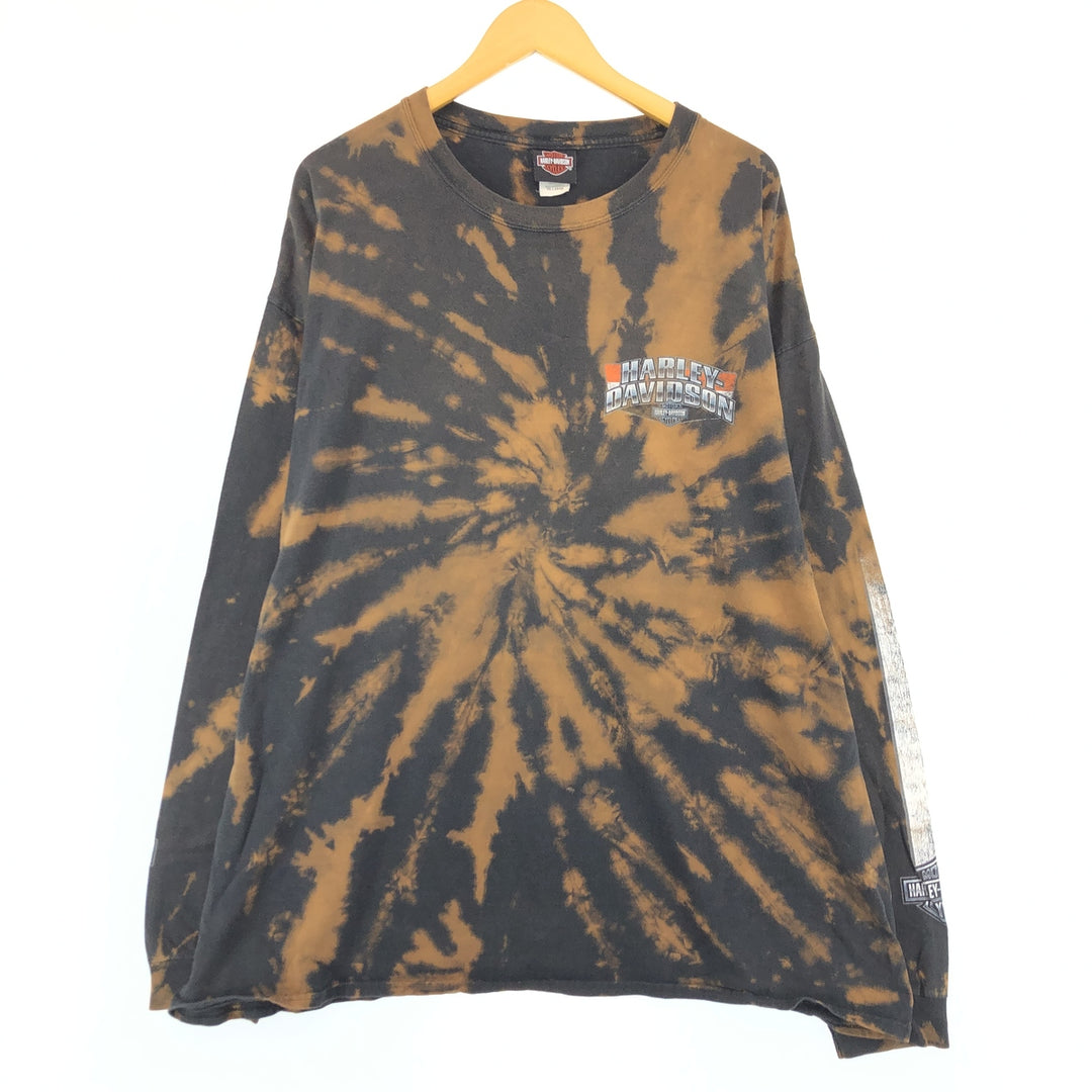 Big Size Harley-Davidson Tie-dye Pattern Back Print Long T-shirt Men's XXXL /eaa432366