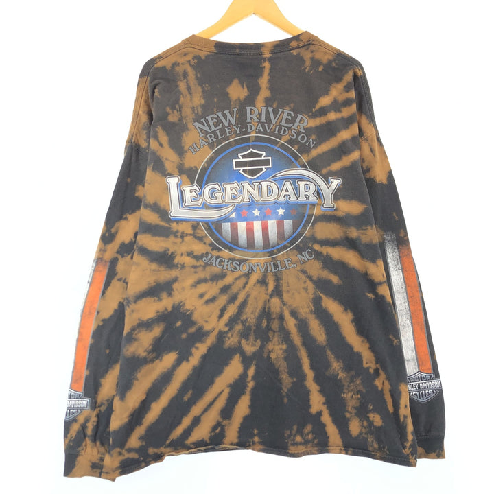 Big Size Harley-Davidson Tie-dye Pattern Back Print Long T-shirt Men's XXXL /eaa432366