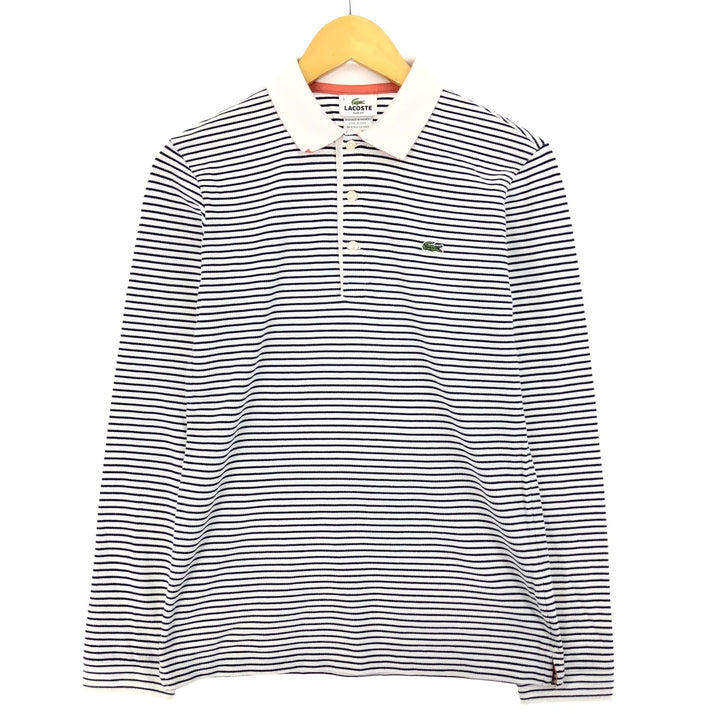 Lacoste LACOSTE SLIM FIT French design long sleeve striped polo shirt size 3 men's size S / eaa432502