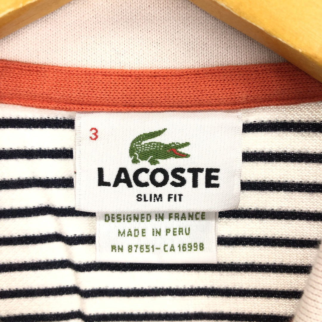 Lacoste LACOSTE SLIM FIT French design long sleeve striped polo shirt size 3 men's size S / eaa432502